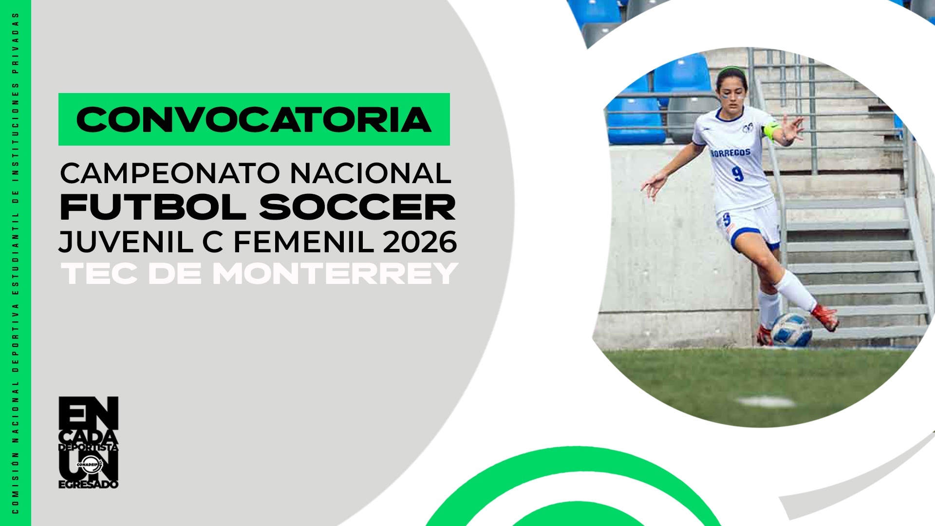 Banner CONADEIP convocatorias 2025-26 SOCCER A FEMENIL