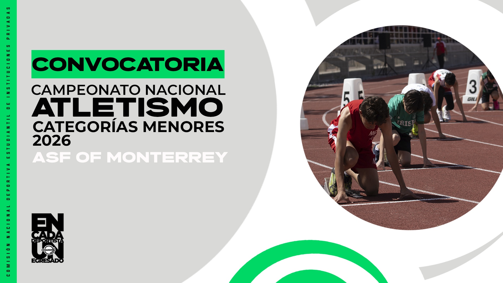 Banner CONADEIP convocatorias 2025-26 atletismo menores