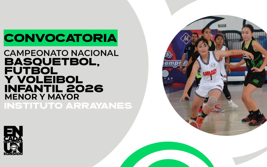 Convocatoria al Campeonato Nacional de Fútbol Soccer , Basquetbol y Voleibol Categorías Infantil Menor y Mayor 2026